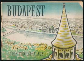 Szöllősi Ernő (szerk.): Budapesti képes térképkalauz. Bp., 1957, Fővárosi Idegenforgalmi Hivatal (Kossuth-ny.), 64 p. Kiadói tűzött papírkötés, kisebb sérülésekkel, ázásnyomokkal.