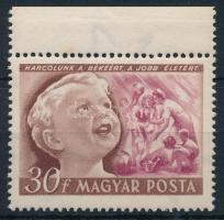 1950 Gyermek (I.) 30f ívszéli bélyeg számvízjellel