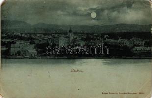 1899 Kraljevica, Portoré, Porto Ré; látkép este holdfényben / general view at night in moonlight (EM)