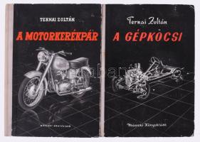Ternai Zoltán 2 műve: A gépkocsi.; A motorkerékpár. Bp., 1965, Műszaki Könyvkiadó. Kiadói félvászon-kötés, kissé viseltes, kopottas borítóval.