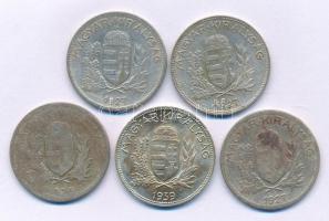 1926-1939. 1P Ag (5db, 3xklf) T:XF-F patina Adamo P6