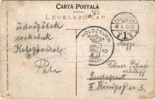 Kolozsvár, Cluj; Kolozsvári Takarékpénztár, Első Magyar Biztosító Társaság a Sebestyén palotával. Ri...