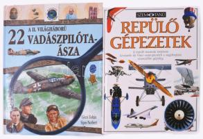 2 db repüléssel kapcsolatos könyv: Géczi Zoltán - Sipos Norbert: A II. világháború 22 vadászpilóta-ásza. Kisújszállás, 2005, Pannon-Literatúra. Kiadói kartonált papírkötés. + Andrew Nahum: Repülő gépezetek. Ford.: ifj. Vitray Tamás. Bp., 1993, Park. Kiadói kartonált papírkötés.