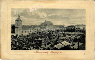 1913 Marosvásárhely, Targu Mures; Széchenyi tér, piac. W.L. Bp. 6414. / market (felületi sérülés / surface damage)