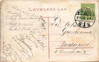 1913 Marosvásárhely, Targu Mures; Széchenyi tér, piac. W.L. Bp. 6414. / market (felületi sérülés / s...