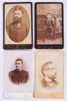 14 db vizitkártya és kabinetfotó, magyar műtermekből 1860-1890
