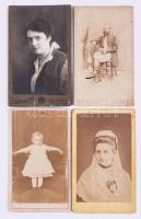 14 db vizitkártya és kabinetfotó, magyar műtermekből 1860-1890