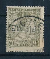 Fiume 1918 Zita 40f fordított felülnyomással, H IV típus, Bodor vizsgálójellel