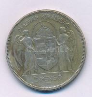 1930. 5P Ag "Horthy jobbra" T:F patina
Adamo P8