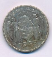 1930. 5P Ag "Horthy jobbra" T:F patina
Adamo P8