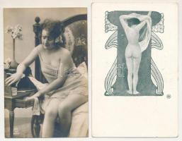 5 db RÉGI erotikus hölgyek képeslap / 5 pre-1945 erotic women postcards