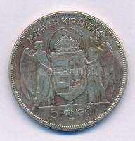 1930. 5P Ag "Horthy jobbra" T:F patina
Adamo P8