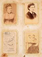 1866 Felvidéki fotóalbum, 150 vizitkártya fotóval, nagyrészt magyar műtermekből, Divald, Foltényi, s...