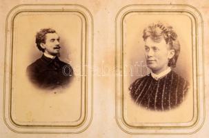1866 Felvidéki fotóalbum, 150 vizitkártya fotóval, nagyrészt magyar műtermekből, Divald, Foltényi, s...