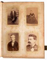 1866 Felvidéki fotóalbum, 150 vizitkártya fotóval, nagyrészt magyar műtermekből, Divald, Foltényi, s...