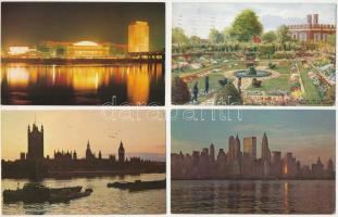 21 db MODERN külföldi város képeslap, Nagy-Britannia, USA, Kanada / 21 modern foreign town postcards, Great Britain, USA, Canada
