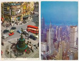 21 db MODERN külföldi város képeslap, Nagy-Britannia, USA, Kanada / 21 modern foreign town postcards...