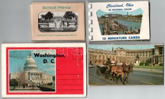 4 db MODERN város képeslapfüzet: Pillnitz, Cleveland, Bécs, Washington / 4 modern foreign town postcard booklets: Pillnitz, Cleveland, Wien, Washington