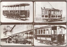 VILLAMOSOK - 11 db MODERN BKV képeslap: a villamosok 1887-től / TRAMS - 11 modern postcards