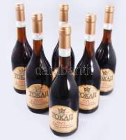 1993, 6 darab Tokaji aszú, 3 puttonyos, Tolcsva, 13%, 0,5l, bontatlan, eredeti dobozában.