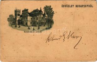 Budapest XIV. Kereskedelmi csarnok, Ezredéves Kiállítás. Rigler József Ede kiadása, litho (fa)