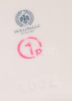 Hollóházi Erika mintás levél alakú kínáló, jelzett, hibátlan, 23x18 cm