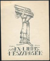 Sassy Attila (1880-1967): Ex libris Mészárosék. Klisé, papír, jelzett a klisén, 8,5x6 cm