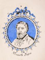 Nowotny Altrohlau manufaktúra: Kossuth Lajos falitányér. Cca 19. sz. vége, fajansz, jelzett: masszáb...