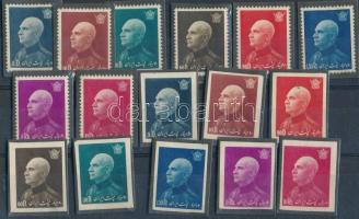 Irán 1938 16 érték, köztük több betapadt (Mi EUR 160.-)