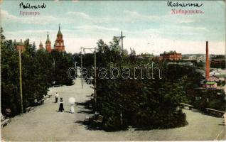 1914 Khabarovsk, Chabarowsk; Boulevard, correspondence of a POW (prisoner of war) (EB)