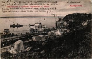 1914 Khabarovsk, Chabarowsk; view, steamship, railway, correspondence of a POW (prisoner of war) (EK)