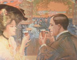 1983 Coca-Cola reprint reklámplakát, ofszet, papír, Scandecor, NSZK kiadása, kissé sérült, farostra ...