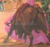 cca 1985 Bikaviadal plakát, papír, egyedi kézzel írt névvel, farostra kasírozva, apró sérülésekkel, ...