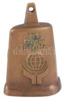Bronz csengő "53 CMF Praha" feliratos, m: 10 cm