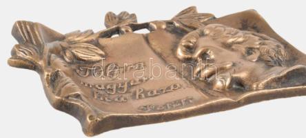 "Talpra magyar hí a haza" - Petőfi, bronz hamuzó, 10x12 cm