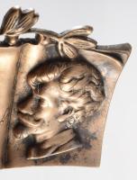 "Talpra magyar hí a haza" - Petőfi, bronz hamuzó, 10x12 cm