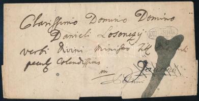 1820 Franco levél "KOMARNIK" Jaminára küldve, majd tovább küldve (Gudlin 500 p)