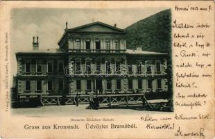 1903 Brassó, Kronstadt, Brasov; Deutsche Mädchen-Schule / német leányiskola / German girls' school, Verlag Julius Müller's Nachf. (EK)