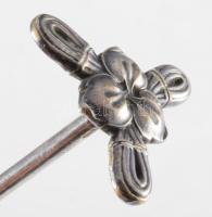 Régi ezüstözött késbak szett, h: 10 cm