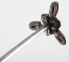 Régi ezüstözött késbak szett, h: 10 cm