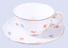 Zsolnay mokkás / kávés készlet, tejkiöntő nélkül, kopással, jelzett