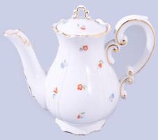 Zsolnay mokkás / kávés készlet, tejkiöntő nélkül, kopással, jelzett