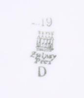 Zsolnay mokkás / kávés készlet, tejkiöntő nélkül, kopással, jelzett