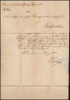 1865 Karánsebes, hivatali levél katonai ügyben, Eugen von Villecz ezredes aláírásával