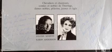 Ronald Pickup (1940-2021) angol színész aláírt fotója, Einstein szerepébe, erősen megviselt + Glenn Close (1948-) és Niels Arestrup (1949-2024) francia színész aláírás a Találkozás a Vénuszon . c. Szabó István film alapjául szolgáló opera plakátján. 30x45 cm