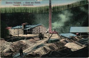 Resicabánya, Resicza, Recita, Resita; Téglagyár, iparvasút. Boskovitz Irén kiadása / Chamottfabrik / brickyard, brick factory, industrial railway (ázott / wet damage)