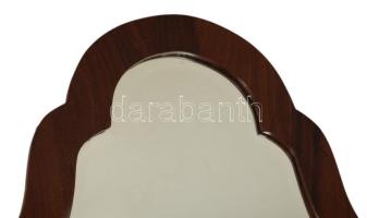 Antik fali tükör, fazettált, felújított fa keretben. alján kis kopással 110x57 cm