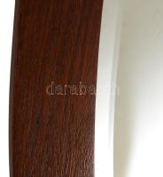 Antik fali tükör, fazettált, felújított fa keretben. alján kis kopással 110x57 cm