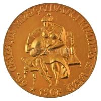 1967. "66. Országos Mezőgazdasági Kiállítás és Vásár / I. díj" aranyozott bronz díjérem (70mm) T:AU,XF kissé kopott aranyozás