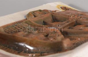 B. Urbán Teréz (1936-): Szentendrei utcakép Kerámia falikép. Jelzett, hibátlan, 25x15 cm